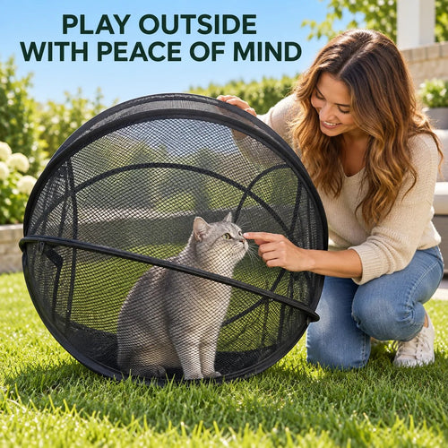 🐱🌿FreshAir Cat Haven – Aufstellbarer Laufstall aus Netzgewebe
