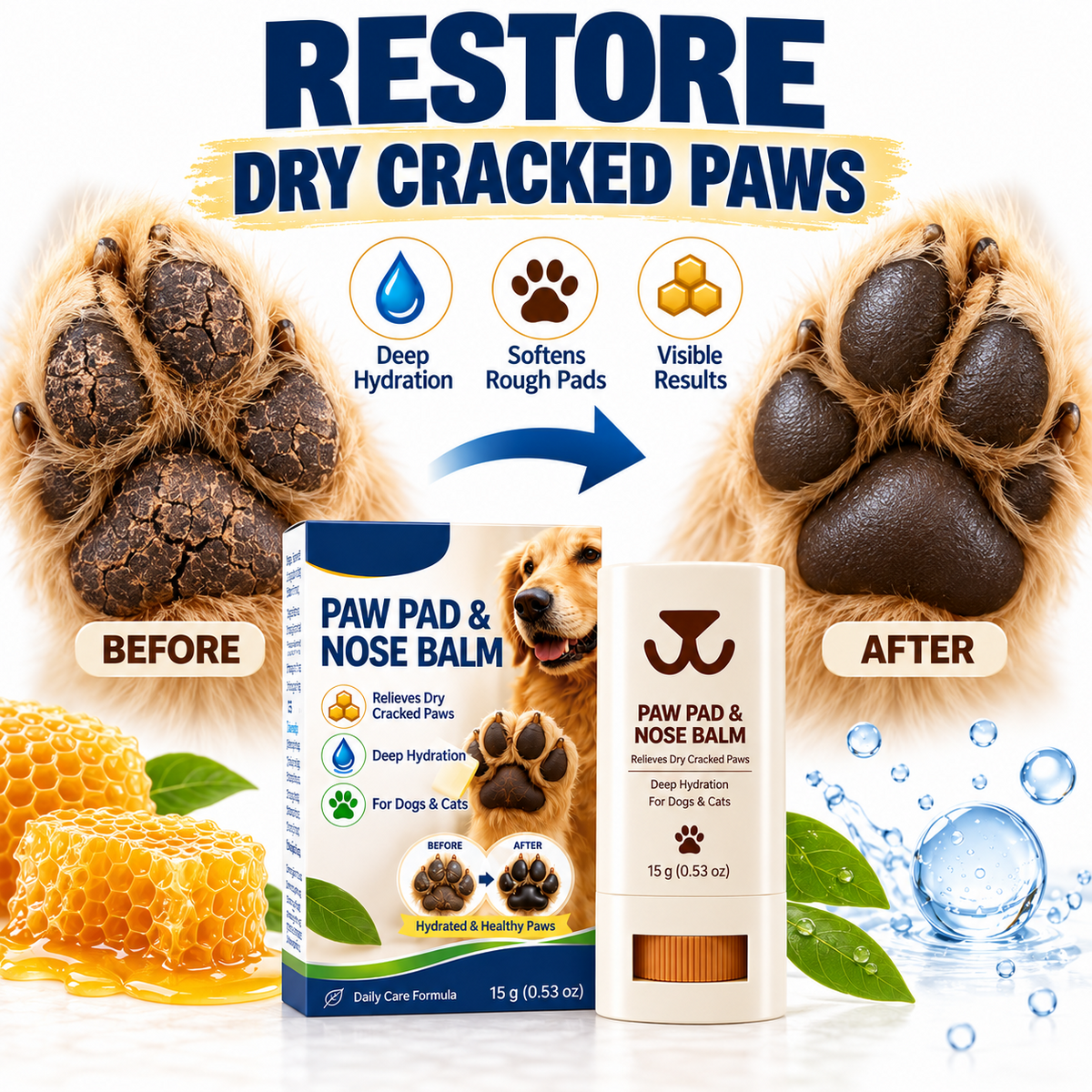 Paw Pad & Nose Balm for Dogs and Cats