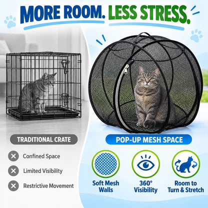 🐱🌿FreshAir Cat Haven – Aufstellbarer Laufstall aus Netzgewebe