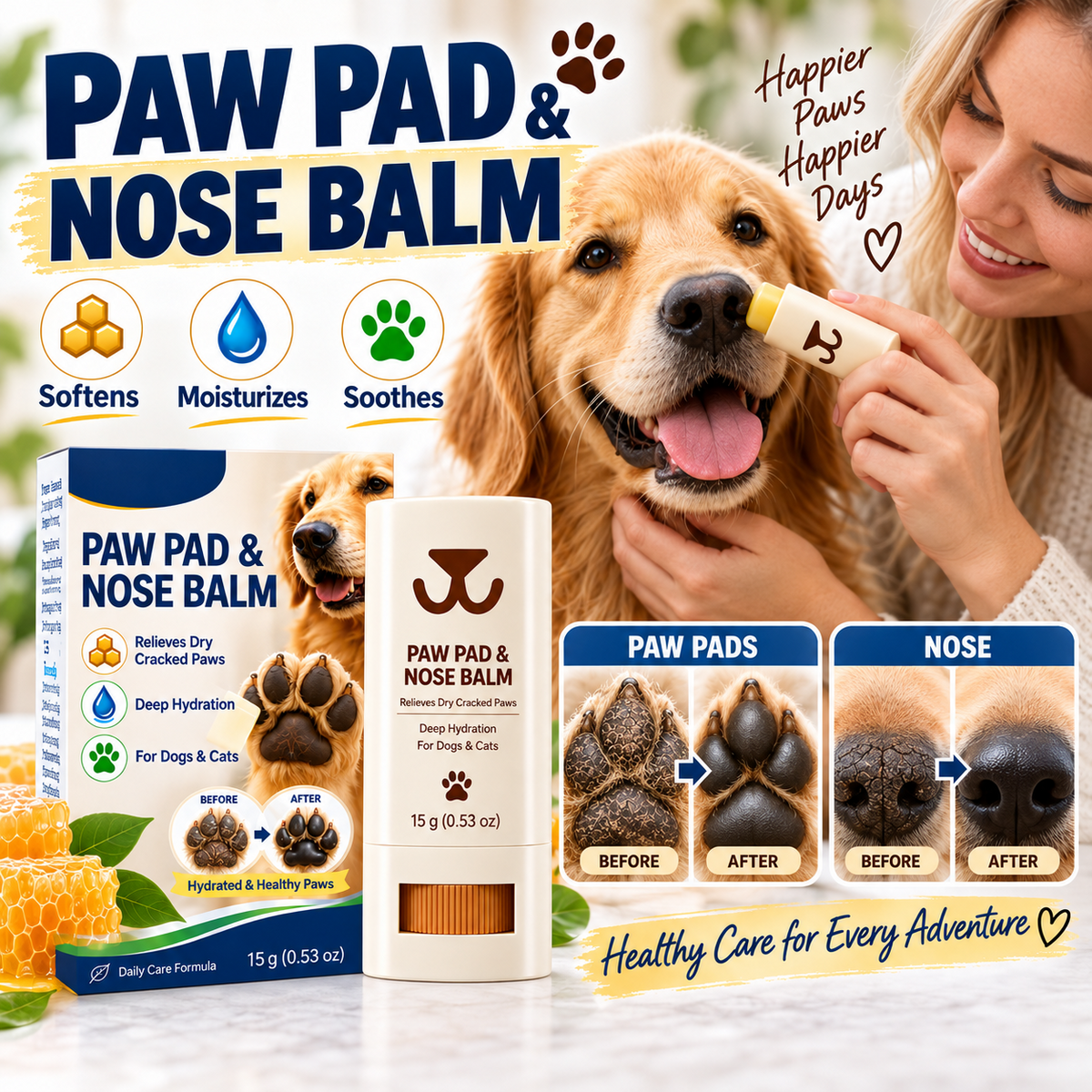 Paw Pad & Nose Balm for Dogs and Cats