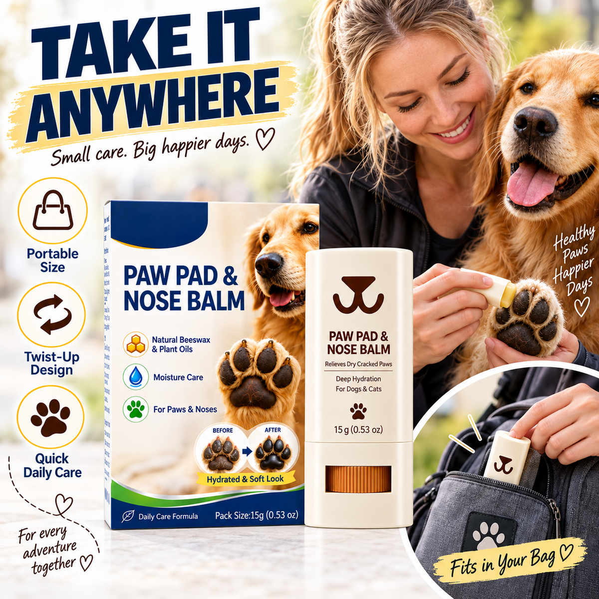 Paw Pad & Nose Balm for Dogs and Cats