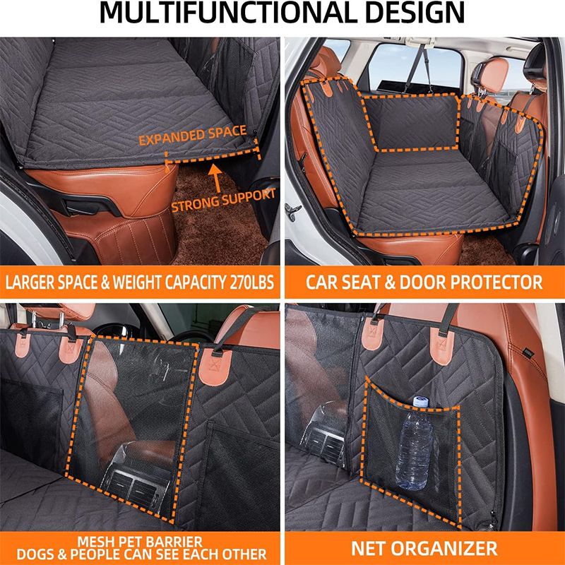 Hard‑Bottom Hammock‑Style Pet Car Seat Cover